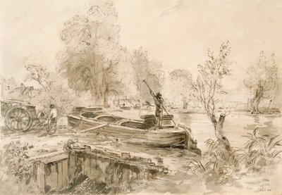 Uomini che caricano una chiatta sullo Stour, 1827 da John Constable